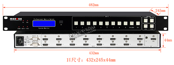 4K*2K 自動(dòng)HDMI+A切換器16進(jìn)1出
