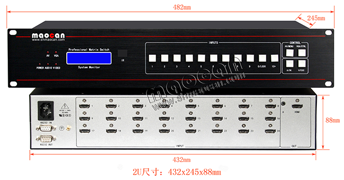 4K*2K 自動HDMI+A切換器24進1出