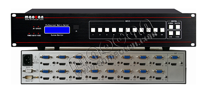 HDMI+VGA+A萬能無縫切換器16進(jìn)1出